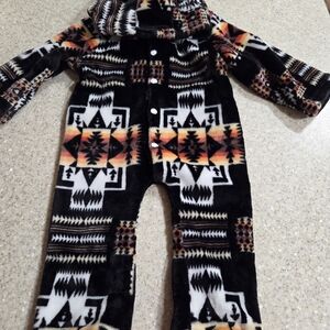 Stylish Black and Orange Patterned Kids Bodysuit